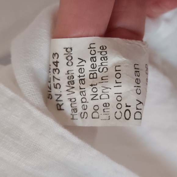 Women's White Top 100% Linen - Picture 11 of 12